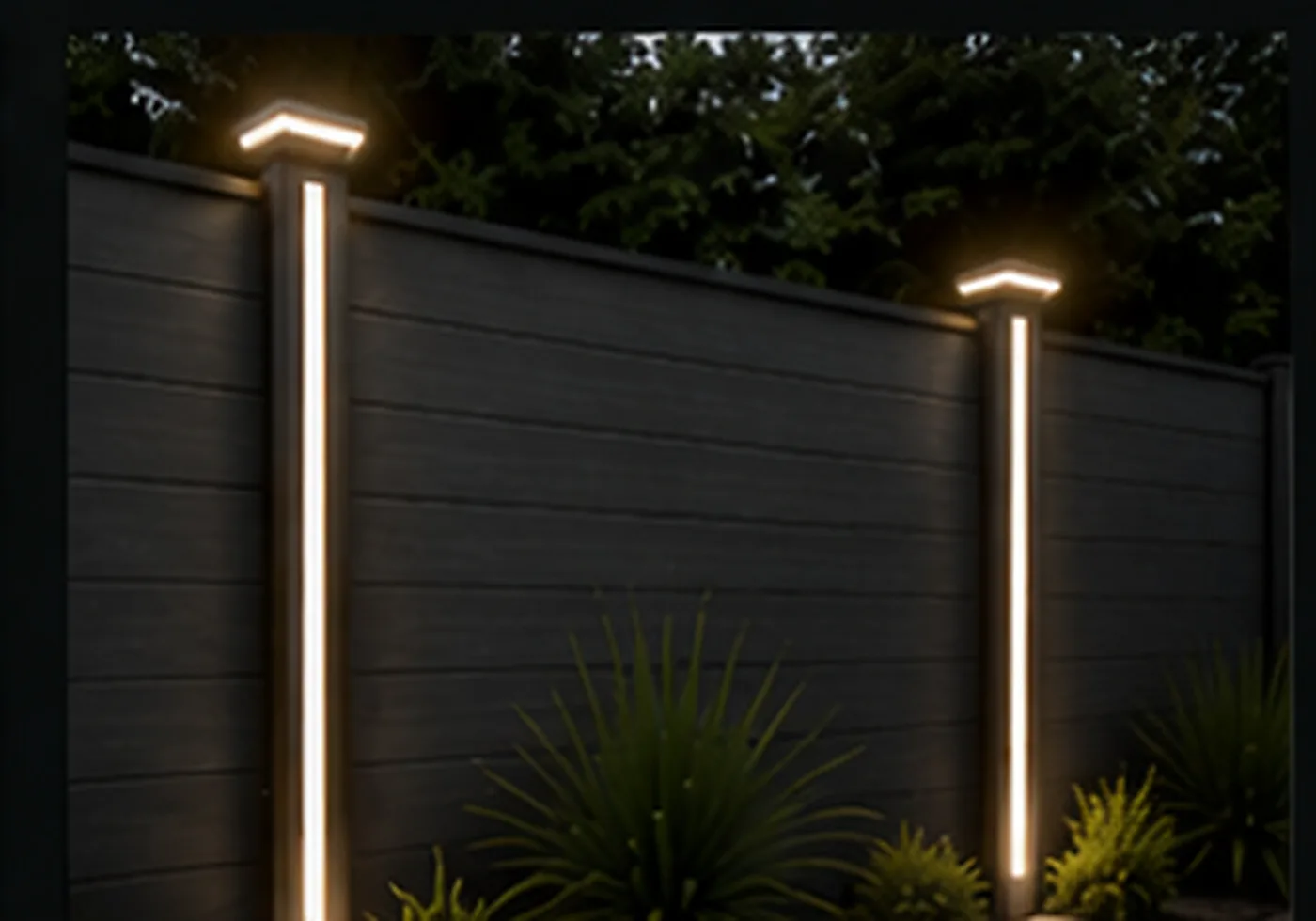 Fence Post Lighting Pinnacle composite fencing system