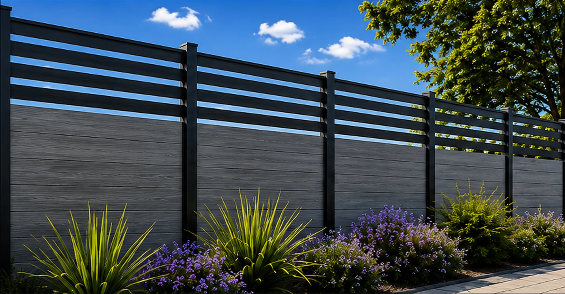 Slatted Top Pinnacle composite fencing system